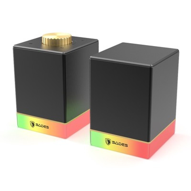 SADES SADES gaming ηχεία Dionsyn με RGB φωτισμό, 2x 5W, Bluetooth & USB-C/USB, μαύρα