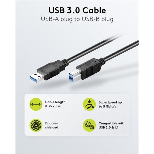 GOOBAY GOOBAY καλώδιο USB 3.0 σε USB Type B 95719, 1m, 5Gbps, μαύρο