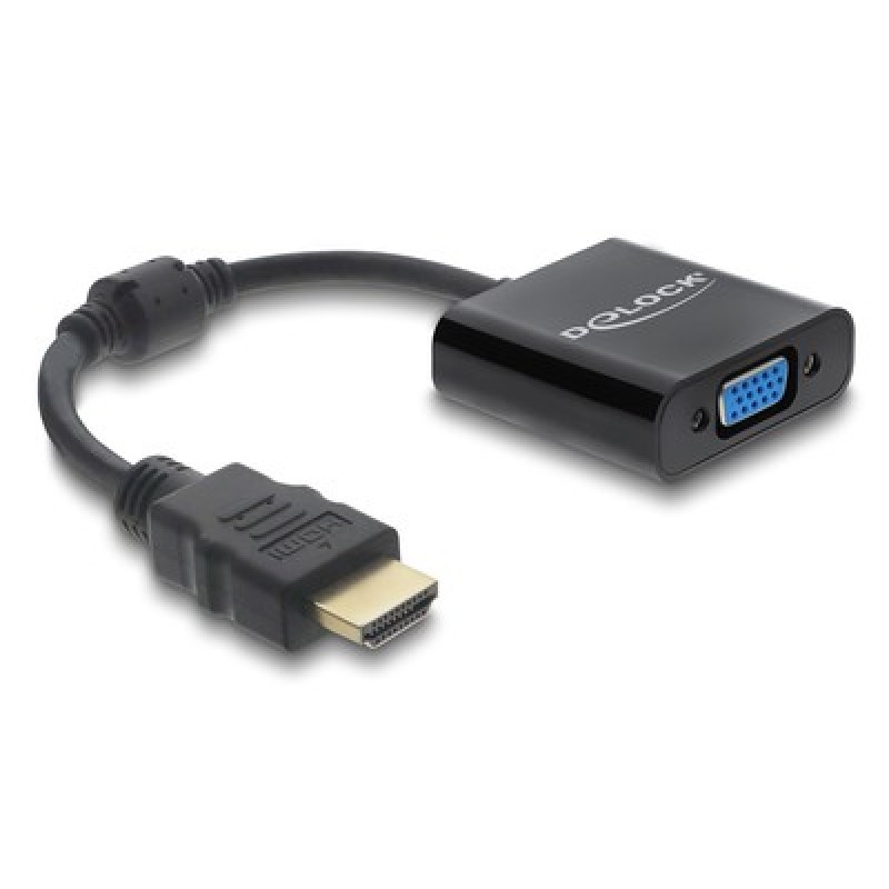 DELOCK DELOCK αντάπτορας HDMI σε VGA 61077, 1080p, μαύρος
