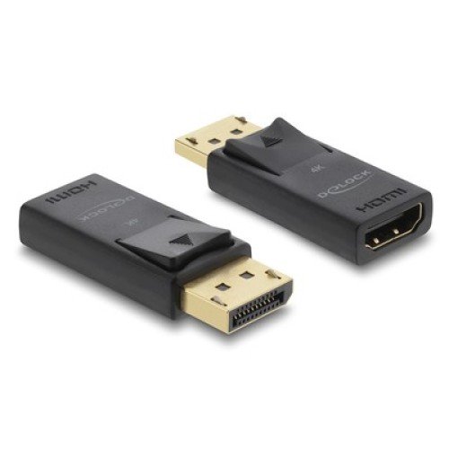 DELOCK DELOCK αντάπτορας DisplayPort σε HDMI 61086, 4K/60Hz, active, μαύρος