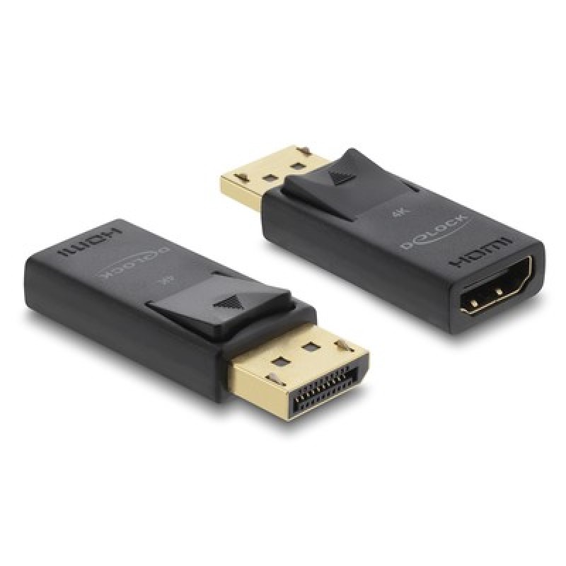 DELOCK DELOCK αντάπτορας DisplayPort σε HDMI 61086, 4K/60Hz, active, μαύρος