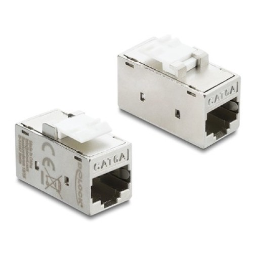 DELOCK DELOCK Keystone module RJ45 90989, θηλυκό σε θηλυκό, Cat 6A STP, ασημί