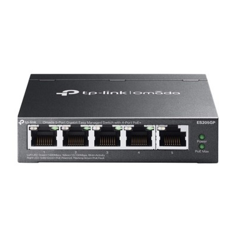 TP-Link TP-LINK easy managed switch ES205GP, 5x Gigabit θύρες, PoE+, V1.0