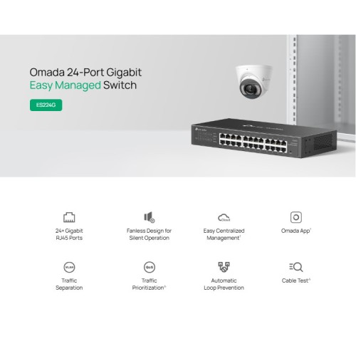 TP-Link TP-LINK easy managed switch ES224G, 24x Gigabit θύρες, V1.0