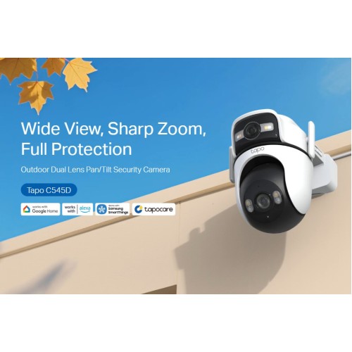 TP-Link TP-LINK smart κάμερα Tapo C545D, dual lens, 2K/3MP, WiFi, PTZ, IP66, V1.0