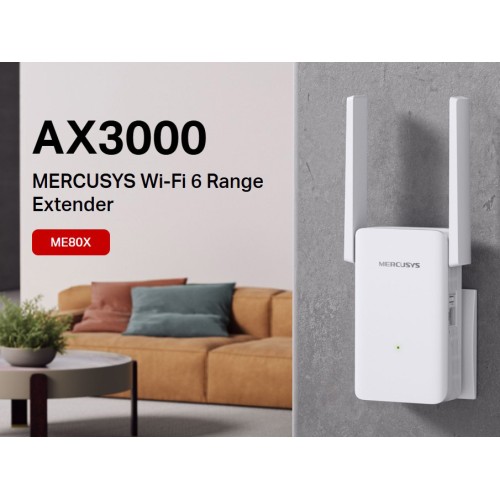 MERCUSYS MERCUSYS range extender ME80X, WiFi 6, 3000Mbps AX3000, V1.0