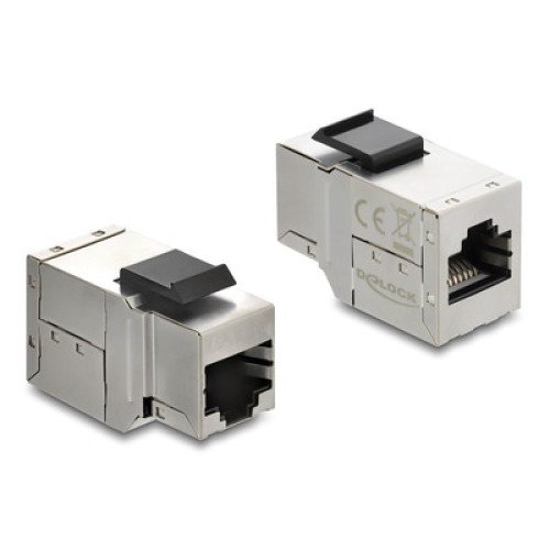 DELOCK DELOCK Keystone module RJ45 90835, θηλυκό σε θηλυκό, Cat 6A STP, ασημί