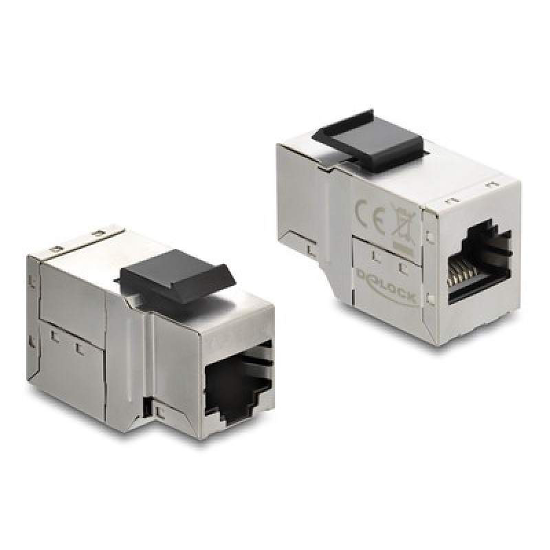 DELOCK DELOCK Keystone module RJ45 90835, θηλυκό σε θηλυκό, Cat 6A STP, ασημί