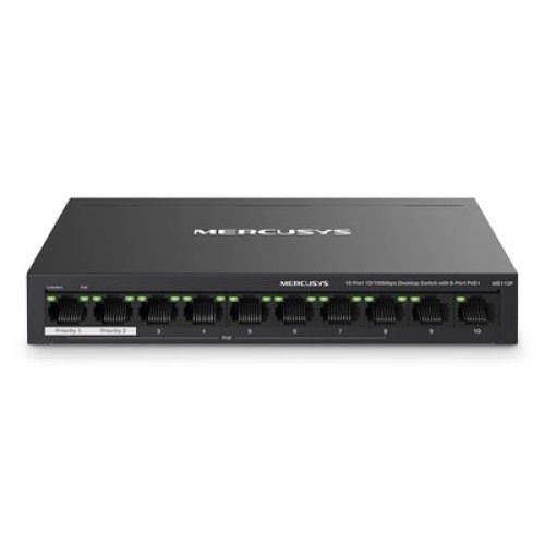 MERCUSYS MERCUSYS desktop switch MS110P, 10x 10/100Mbps θύρες, PoE+, V1.0