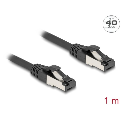 DELOCK DELOCK καλώδιο δικτύου 80571, CAT 8.1 S/FTP, copper, 2000MHz, 1m, μαύρο