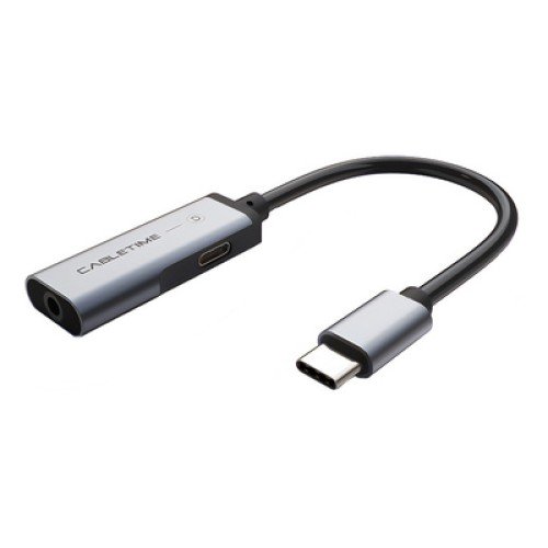CABLETIME CABLETIME αντάπτορας USB-C σε USB-C & 3.5mm CT-CMACD, γκρι