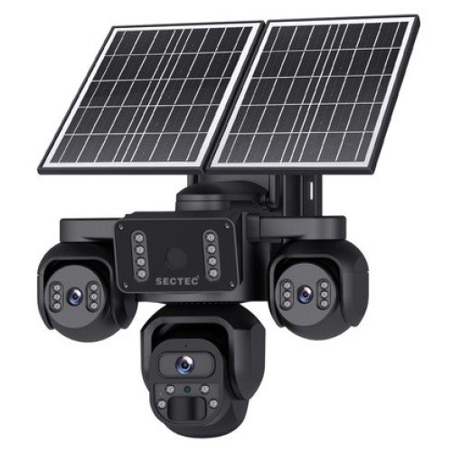 Sectec SECTEC smart ηλιακή κάμερα ST-523-9MAOV-4G-EU, triple lens, 3MP, 4G, SD, PTZ, IP66