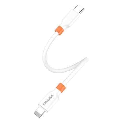 KAKUSIGA KAKUSIGA καλώδιο Lightning σε USB-C KSC-1024, σιλικόνης, 30W, 480Mbps, 0.25m, λευκό