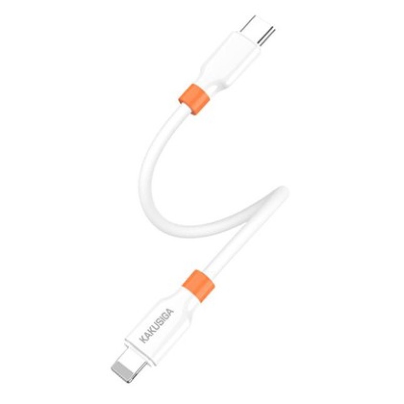 KAKUSIGA KAKUSIGA καλώδιο Lightning σε USB-C KSC-1024, σιλικόνης, 30W, 480Mbps, 0.25m, λευκό