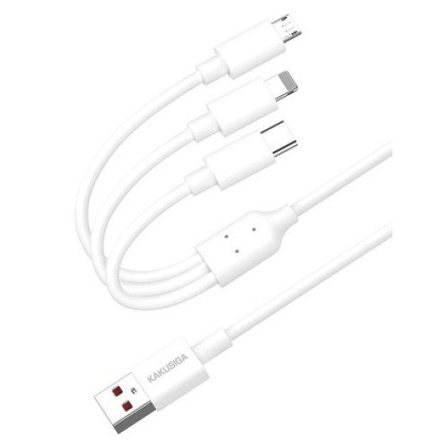 KAKUSIGA KAKUSIGA καλώδιο USB σε USB-C/Lightning/Micro USB KSC-1021, 5A, 1.2m, λευκό