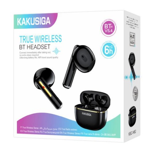 KAKUSIGA KAKUSIGA earphones με θήκη φόρτισης KSC-1482, True Wireless, 15mm, 35/300mAh, μαύρα