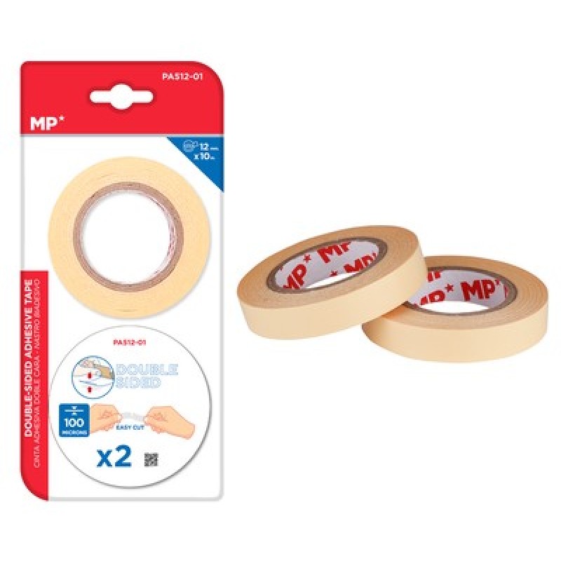 MP MP κολλητική ταινία διπλής όψεως PA512-01, 12mm, 10m, μπεζ, 2τμχ
