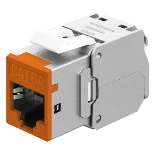 GOOBAY GOOBAY Keystone module RJ45 77947, CAT 6A STP, slim, toolfree, ασημί/πορτοκαλί