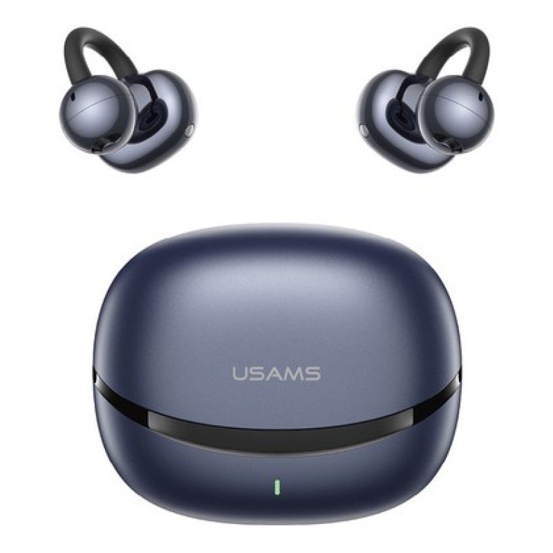 USAMS USAMS earphones με θήκη φόρτισης Echo R03, OWS, Φ11mm, 40/300mAh, μπλε