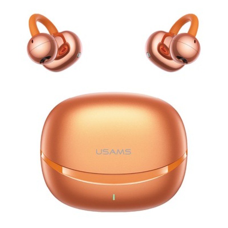 USAMS USAMS earphones με θήκη φόρτισης Echo R03, OWS, Φ11mm, 40/300mAh, πορτοκαλί