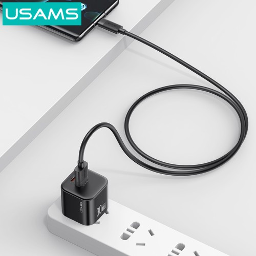 USAMS USAMS καλώδιο USB-C σε USB SJ777, 3A, 480Mbps, 1m, μαύρο