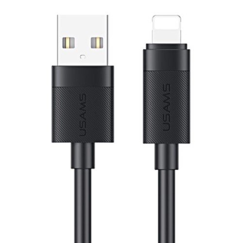 USAMS USAMS καλώδιο Lightning σε USB SJ778, 2.4A, 480Mbps, 1m, μαύρο