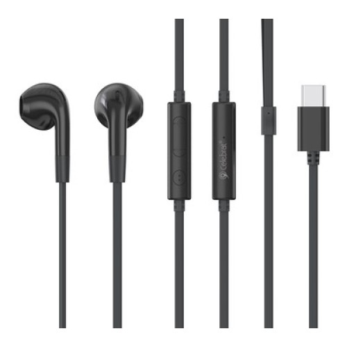 CELEBRAT CELEBRAT earphones με μικρόφωνο G39, USB-C σύνδεση, 14mm, 1.2m, μαύρα