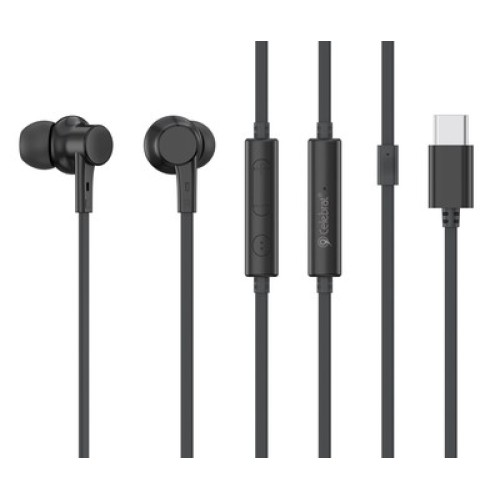 CELEBRAT CELEBRAT earphones με μικρόφωνο G40, USB-C σύνδεση, 10mm, 1.2m, μαύρα