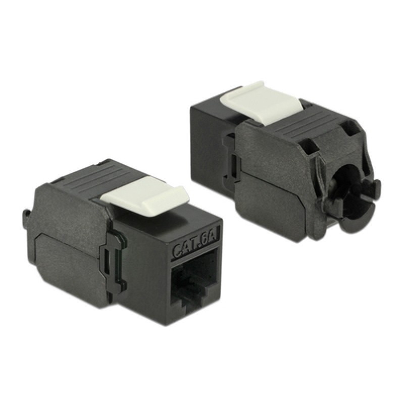 Powertech POWERTECH keystone module RJ45 female CAB-N151, Cat.6Α UTP 180°, μαύρο