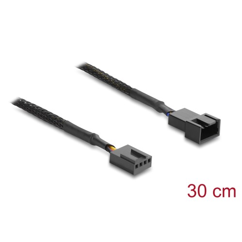 DELOCK DELOCK καλώδιο προέκτασης 4pin PWM 91360 για ανεμιστήρες, 30cm, μαύρο