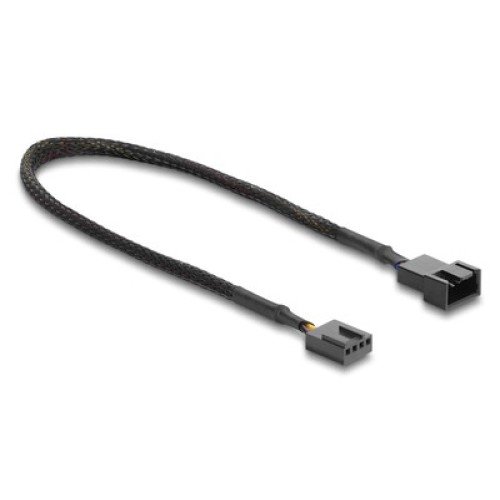 DELOCK DELOCK καλώδιο προέκτασης 4pin PWM 91360 για ανεμιστήρες, 30cm, μαύρο