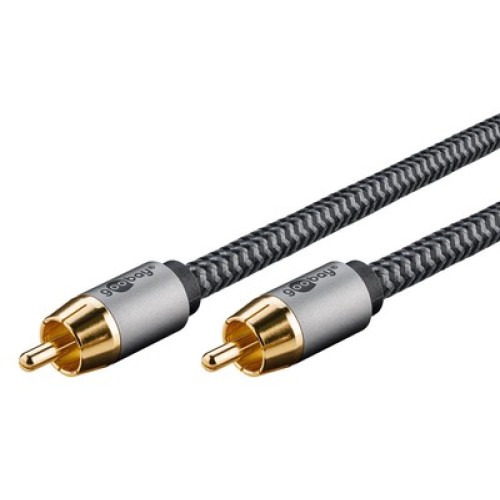 GOOBAY GOOBAY καλώδιο ήχου RCA σε RCA 65296, 2m, μαύρο/ασημί