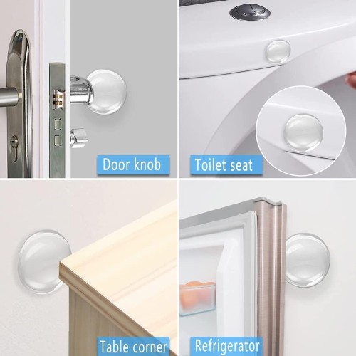 HOME USE HOME USE στοπ πόρτας HUH-0263, αυτοκόλλητο, PU πλαστικό, 40x8mm, διάφανο, 4τμχ