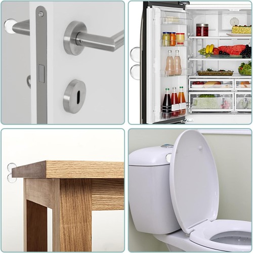 HOME USE HOME USE στοπ πόρτας HUH-0264, αυτοκόλλητο, PU πλαστικό, 25x10mm, διάφανο, 12τμχ