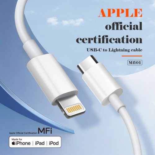 LDNIO LDNIO καλώδιο Lightning σε USB-C MFi01, MFi, 30W, 480Mbps, 1m, λευκό