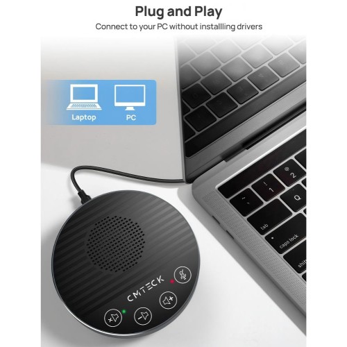 CMTECK CMTECK επιτραπέζιο μικρόφωνο LE2102 με ηχείο, omnidirectional, USB/USB-C, μαύρο