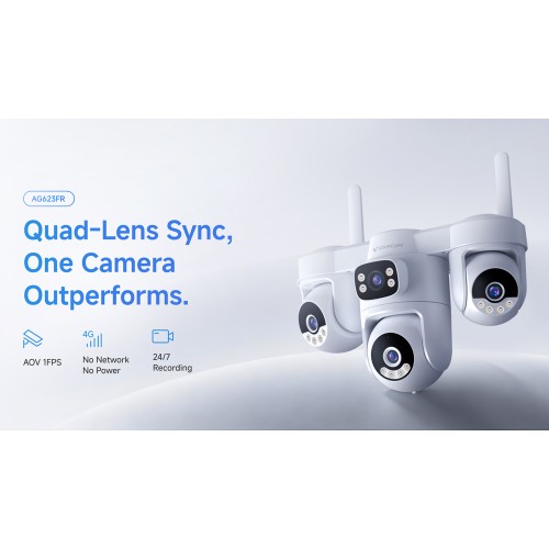 VSTARCAM VSTARCAM smart ηλιακή κάμερα AG623FR, four-lens, 3MP, 4G, SD, PTZ, IP66