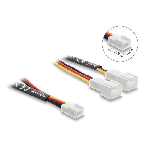 DELOCK DELOCK καλώδιο 1x 3pin σε 2x 3pin 91429 για ανεμιστήρες, 10cm