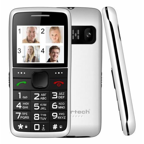 Powertech POWERTECH κινητό τηλέφωνο Sentry Eco V2, dual SIM, πλήκτρο SOS, λευκό
