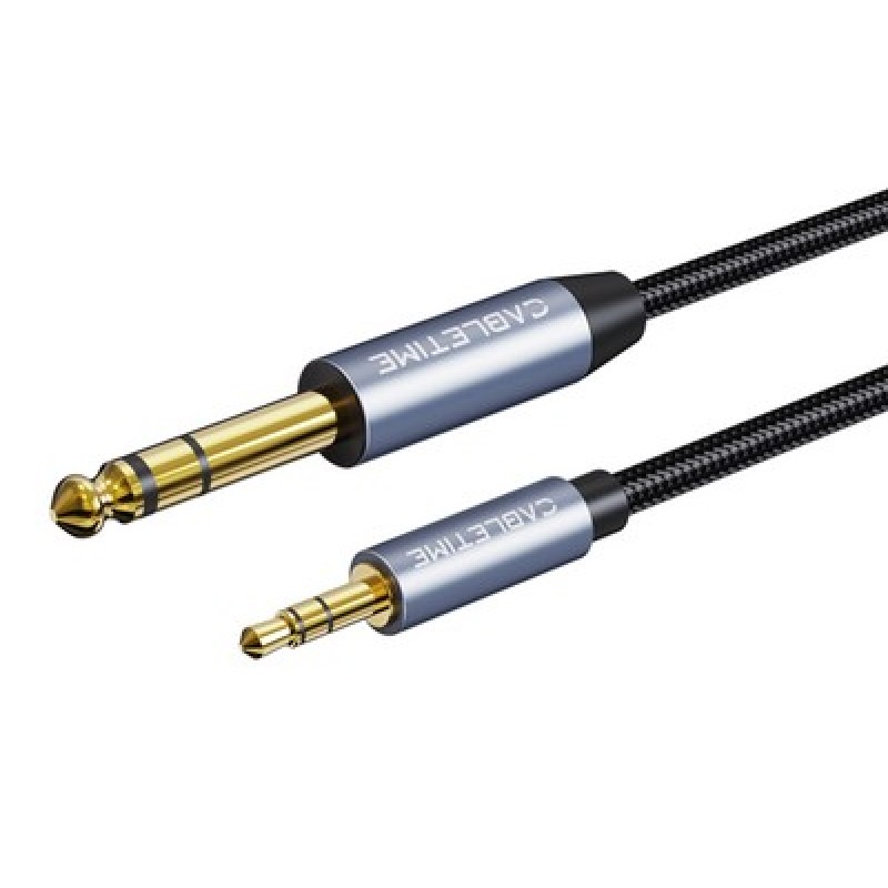 CABLETIME CABLETIME καλώδιο ήχου 3.5mm σε 6.35mm CT-AV321-H11G, 1m, μαύρο