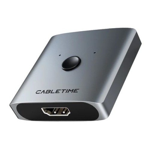 CABLETIME CABLETIME HDMI switch CT-HS4K-2G, 2 σε 1, 4K/60Hz, bidirectional, γκρι