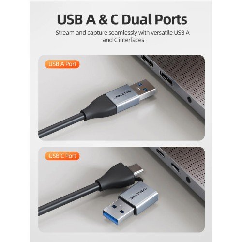 CABLETIME CABLETIME video capture CT-ACHC3-AG, HDMI/USB & USB-C, 4K/30Hz, γκρι