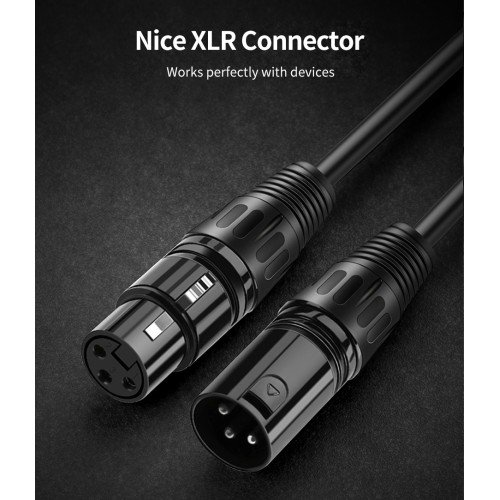 CABLETIME CABLETIME καλώδιο μικροφώνου XLR AV350-11B24, 3-pin, 24AWG, 10m, μαύρο