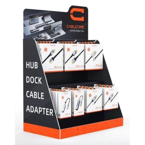 CABLETIME CABLETIME stand προβολής CT-STAND-SMALL με γάντζους, 36.5 x 20 x 54.6cm