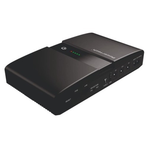 Powertech POWERTECH mini DC UPS PT-1634, 36W, 20000mAh, 3x DC, USB/USB-C, PoE/LAN, μαύρο