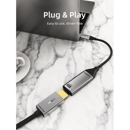 CABLETIME CABLETIME αντάπτορας USB-C σε HDMI CT-C160-PU31-CMHDFN1, 4K/60Hz, 0.15m, μαύρος