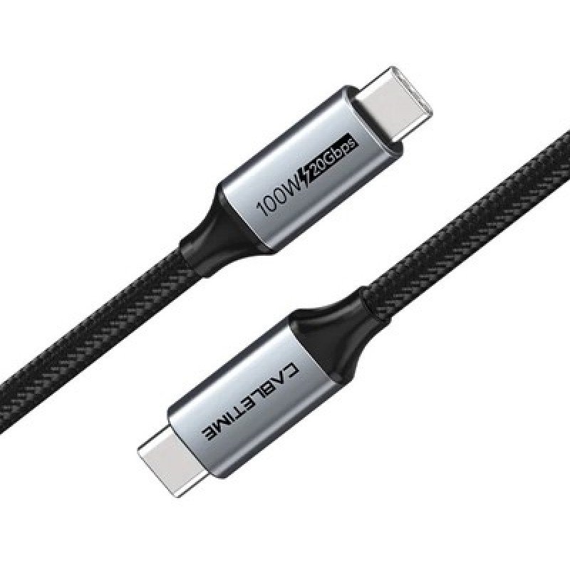 CABLETIME CABLETIME καλώδιο USB-C CT-C160-PU31-CMCM2, USB 3.2, 100W, 20Gbps, 4K, 1.5m, μαύρο