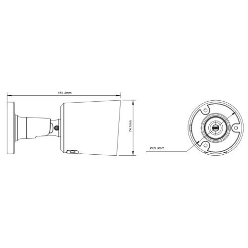 Powertech POWERTECH υβριδική κάμερα CCTV PT-1585 με μικρόφωνο & Full Color λειτουργία, 8MP, 2.8mm, IP67