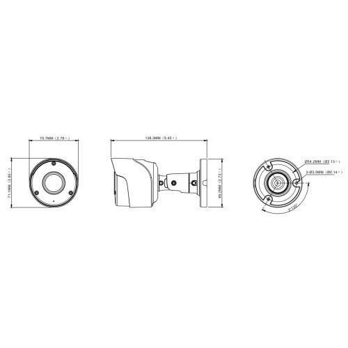 Powertech POWERTECH υβριδική κάμερα CCTV PT-1590 με μικρόφωνο & υπέρυθρα, 8MP, 2.8mm, IP66