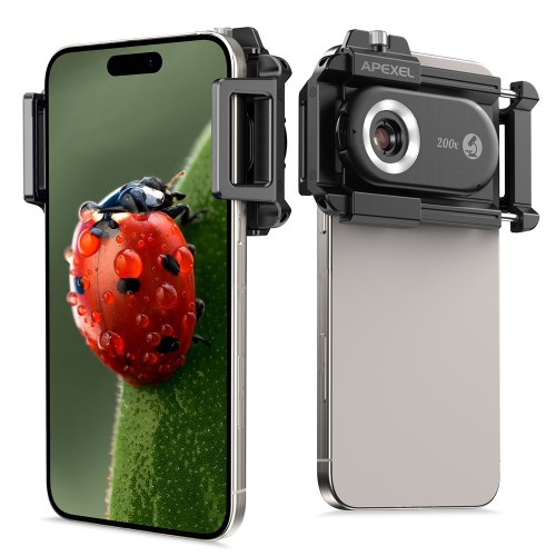 APEXEL APEXEL φακός μικροσκόπιο για smartphone APL-MS200, 200x zoom, LED/UV